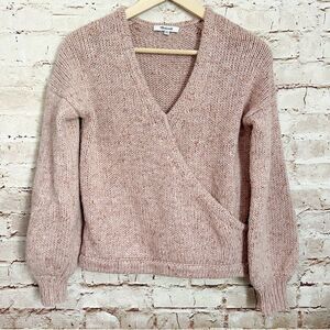 Madewell wool blend chunky knit wrap sweater